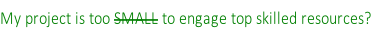 My project is too SMALL to engage top skilled resources?